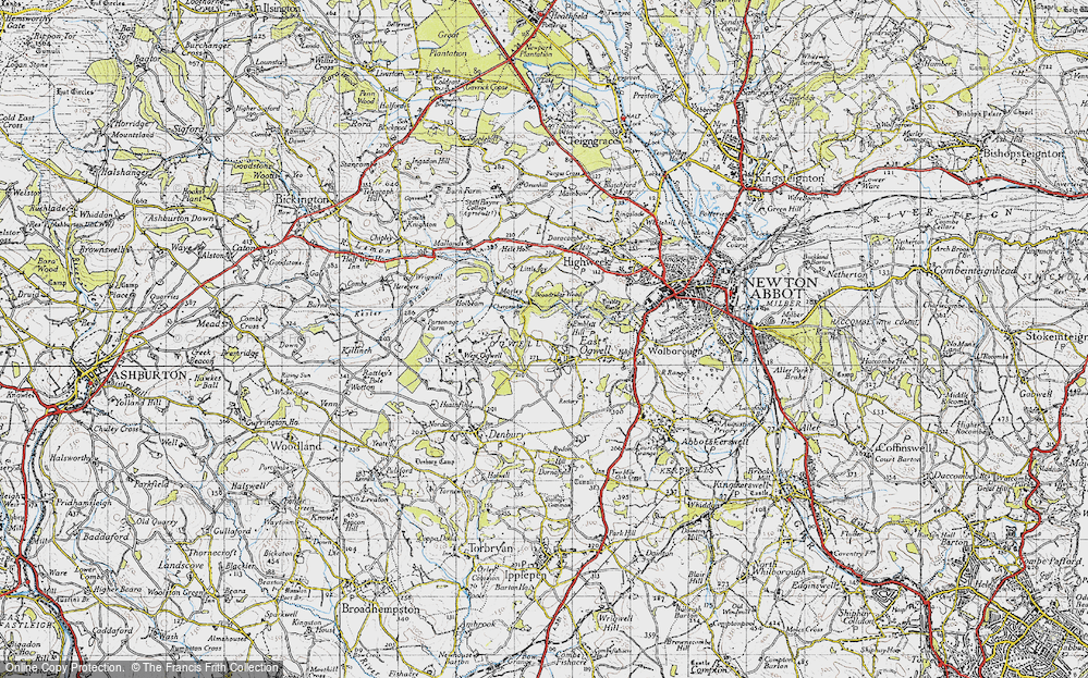 Old Map of East Ogwell, 1946 in 1946
