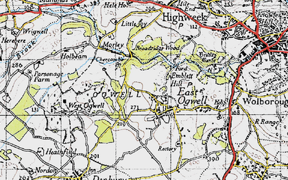 Old map of East Ogwell in 1946