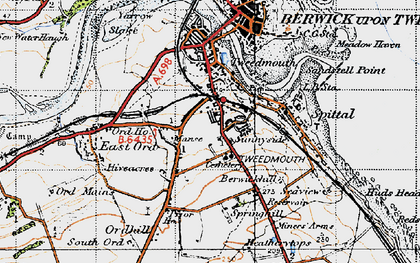 Old map of East Ord in 1947