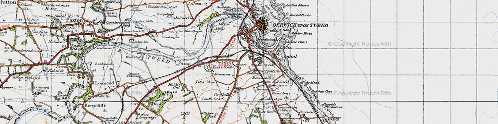 Old map of East Ord in 1947