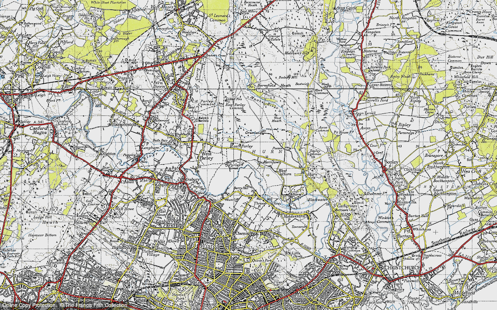 Old Map of East Parley, 1940 in 1940
