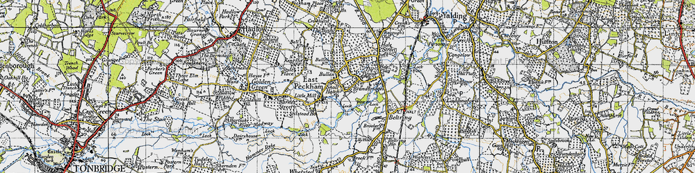 Old map of East Peckham in 1946
