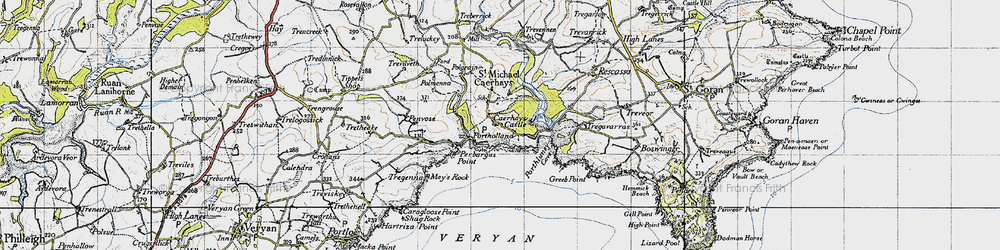 Old map of East Portholland in 1946