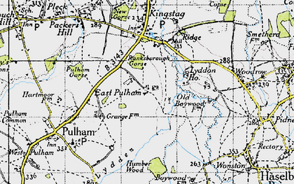 Old map of East Pulham in 1945