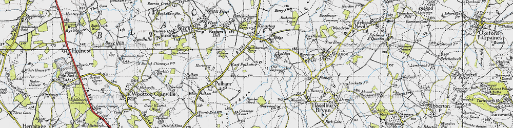 Old map of East Pulham in 1945