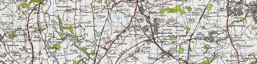 Old map of East Rainton in 1947