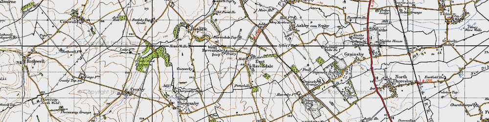 Old map of East Ravendale in 1946