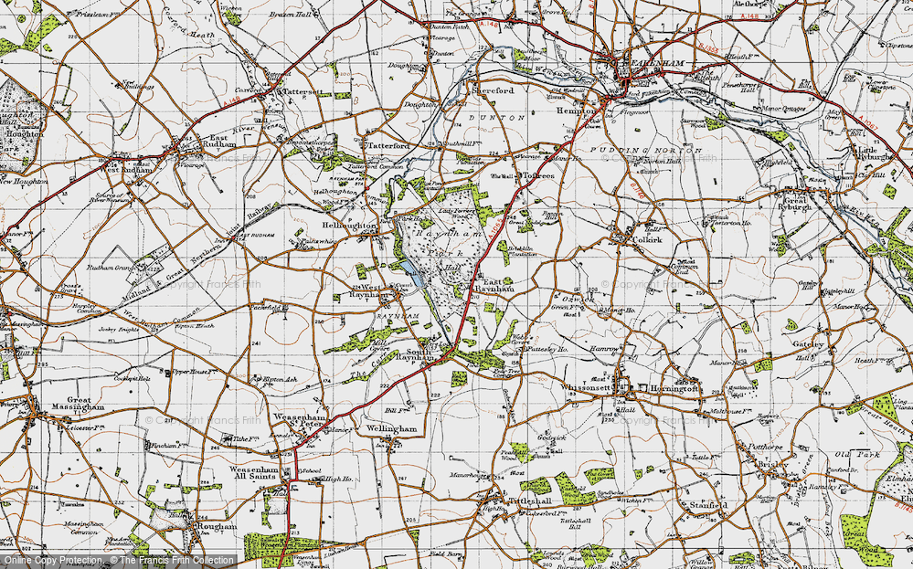 Old Map of East Raynham, 1946 in 1946