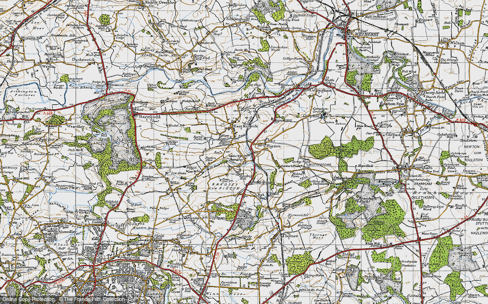 Old Map of East Rigton, 1947 in 1947