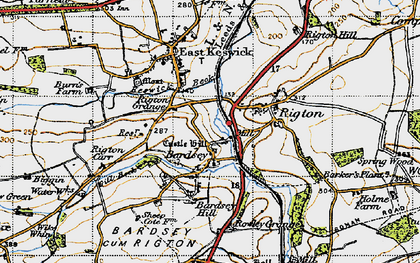 Old map of East Rigton in 1947