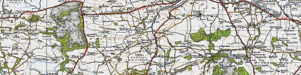 Old map of East Rigton in 1947