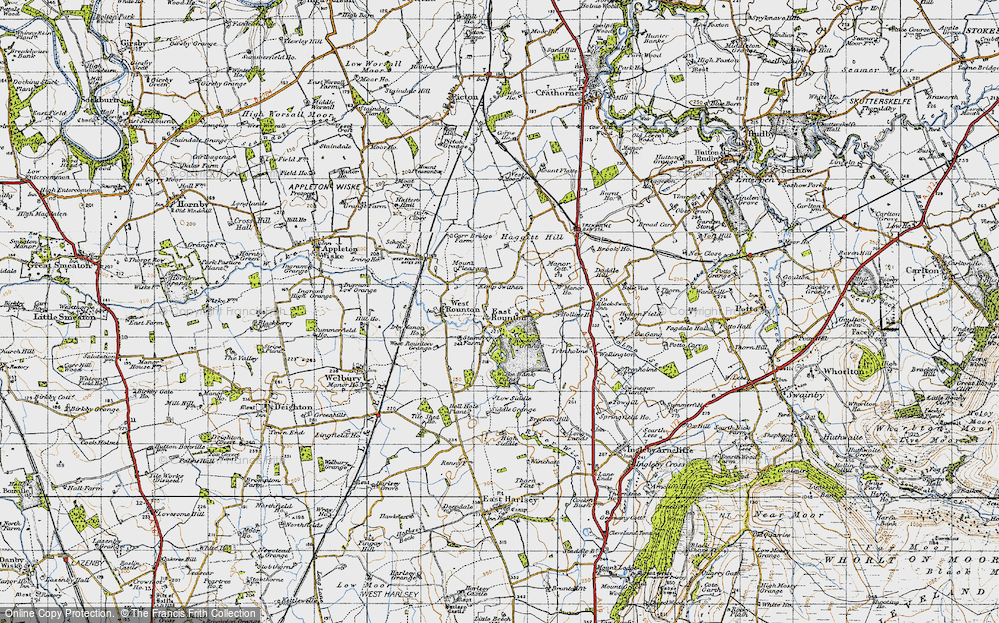 Old Map of Historic Map covering Wiske Bank Plantn in 1947