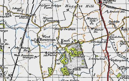 Old map of Hutton Fields Fm in 1947