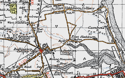 Old map of East Sleekburn in 1947