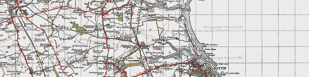 Old map of East Sleekburn in 1947