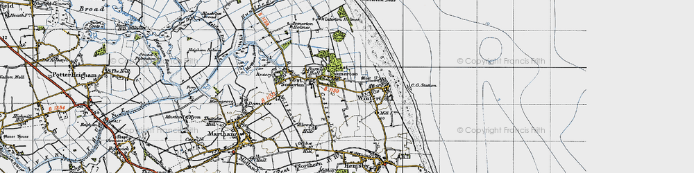 Old map of Winterton Ness in 1945