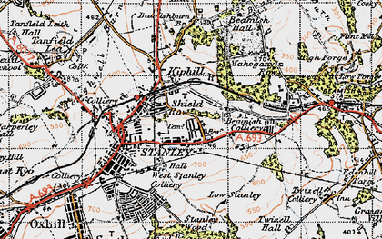 Old map of East Stanley in 1947