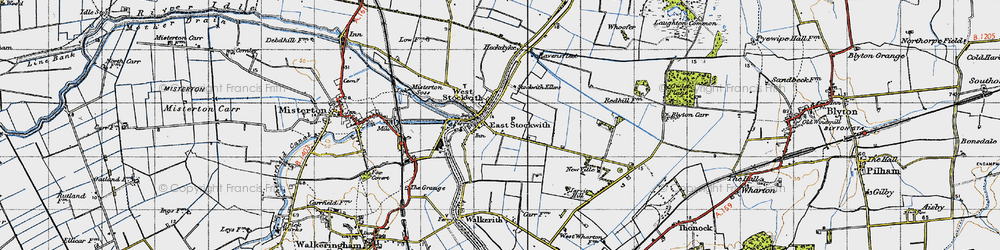 Old map of East Stockwith in 1947