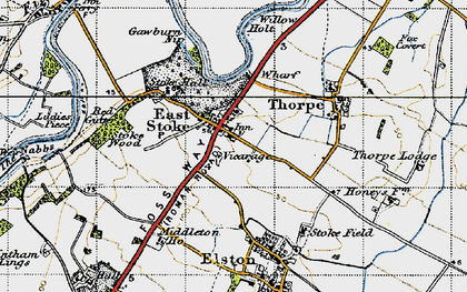 Old map of East Stoke in 1946