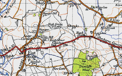 Old map of East Stour Common in 1945