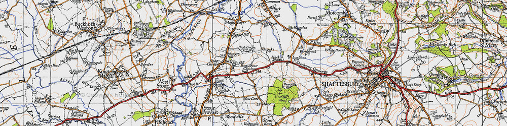 Old map of East Stour Common in 1945