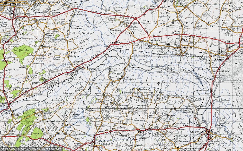 Old Map of East Stourmouth, 1947 in 1947