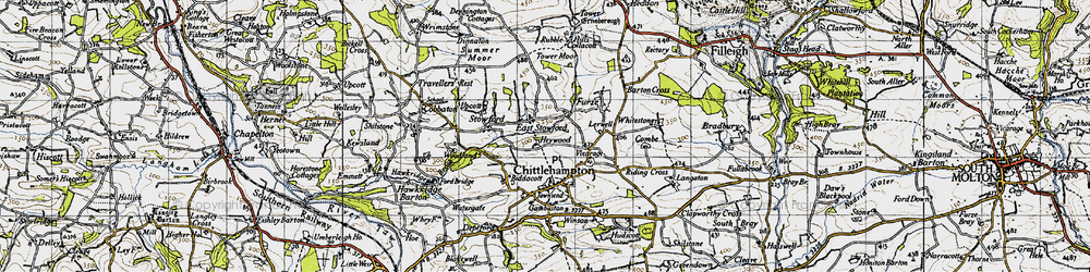 Old map of East Stowford in 1946