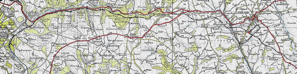 Old map of East Taphouse in 1946