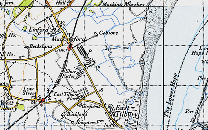 Old map of East Tilbury in 1946