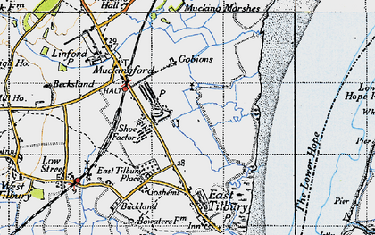 Old map of Coalhouse Fort in 1946