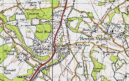 Old map of East Tisted in 1940