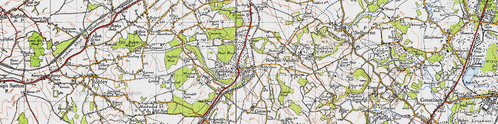 Old map of East Tisted in 1940
