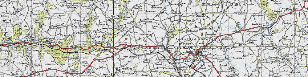 Old map of East Tuelmenna in 1946