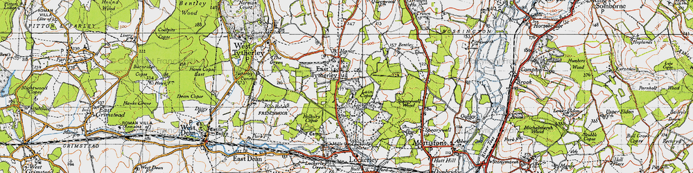 Old map of East Tytherley in 1940