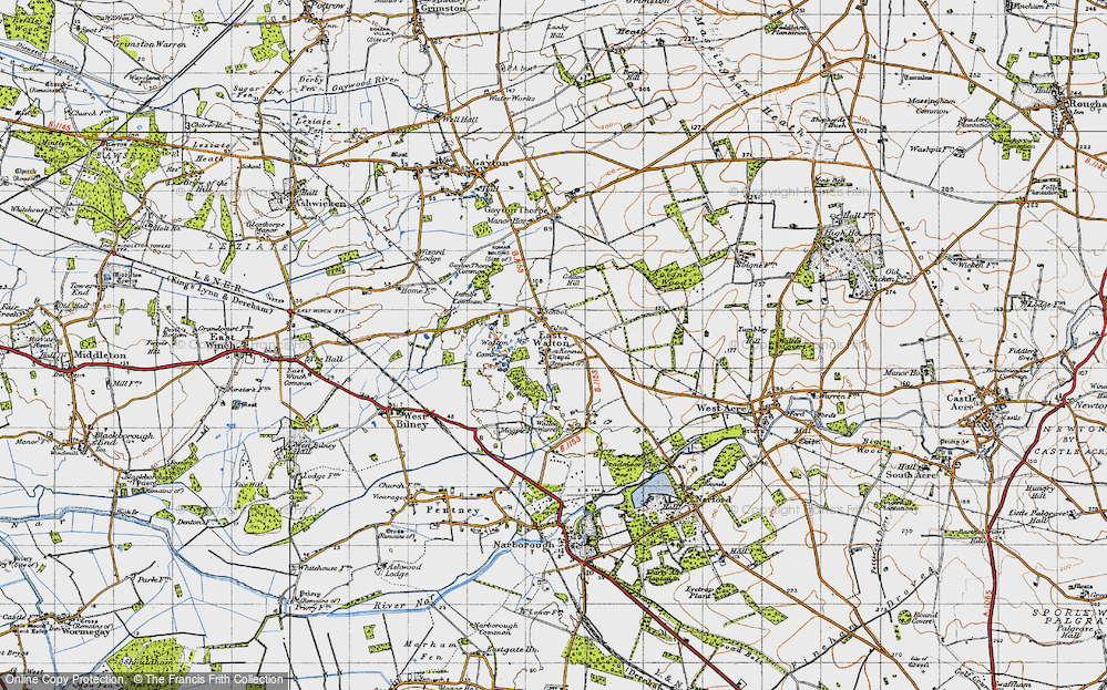 Old Map of East Walton, 1946 in 1946