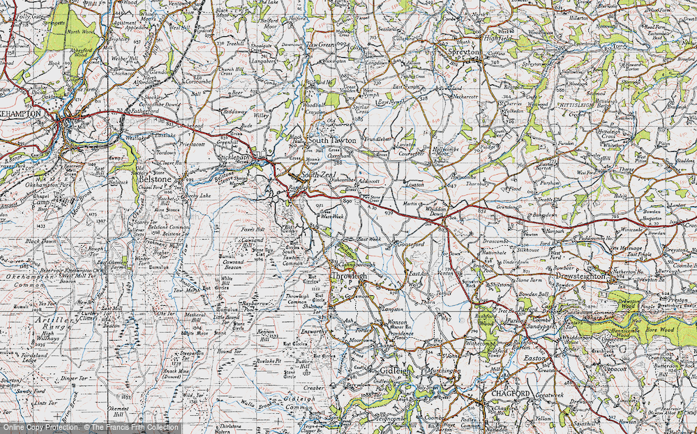 Old Map of Historic Map covering Addiscott in 1946