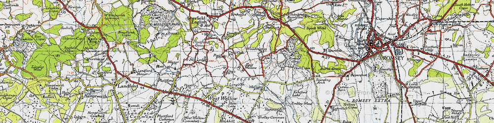 Old map of East Wellow in 1940