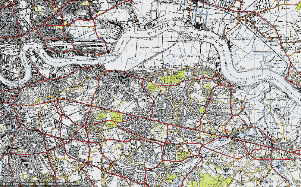 Old Map of East Wickham, 1946 in 1946