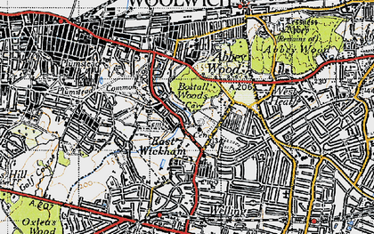 Old map of Bostall Woods in 1946