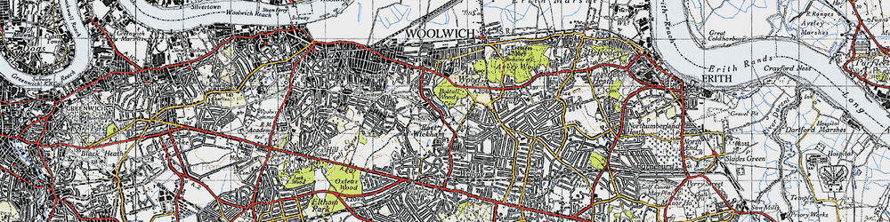 Old map of East Wickham in 1946