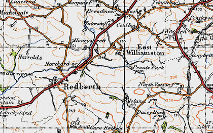 Old map of East Williamston in 1946