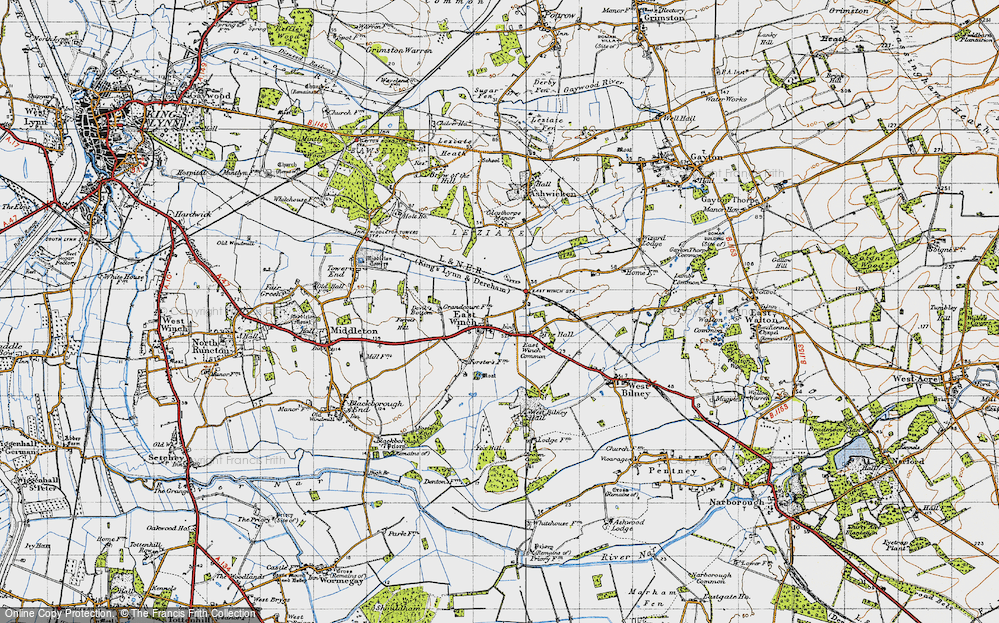 Old Map of East Winch, 1946 in 1946