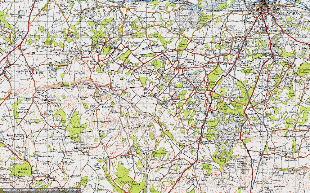 Old Map of East Woodhay, 1945 in 1945