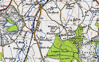 Old map of East Woodlands in 1946