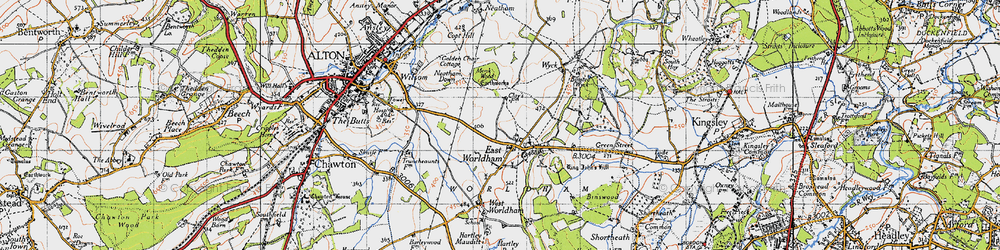 Old map of East Worldham in 1940