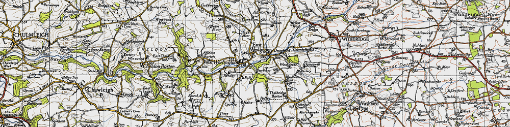 Old map of Adworthy in 1946