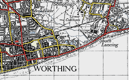 Old map of East Worthing in 1940