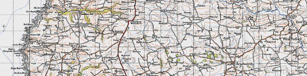 Old map of East Youlstone in 1946