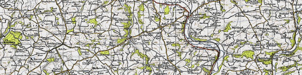 Old map of Burriott Barton in 1946