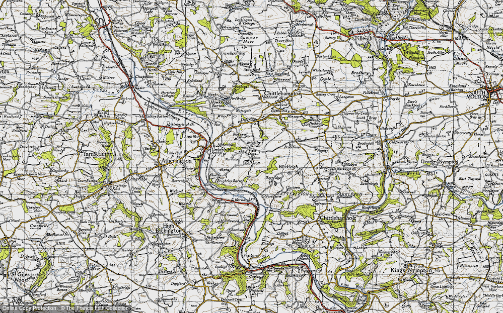 Old Map of Eastacott, 1946 in 1946